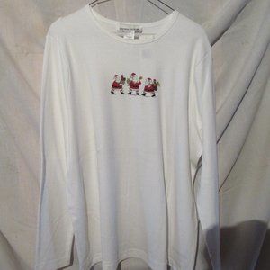 Jones New York Long Sleeve Santa T-Shirt